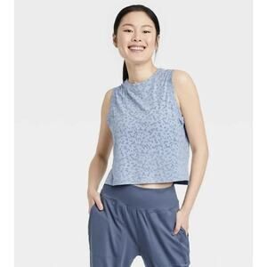All in Motion Women's Crop Active Tank Top - Light Blue XXL NWT